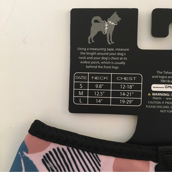 Tahari Dog New Tahari L Pet Dog Harness Floral Print Black Trim For